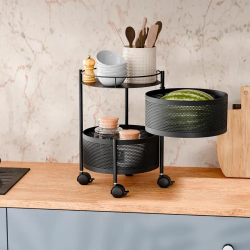 Image of TEX-RO Kitchen Trolley with Wheels 