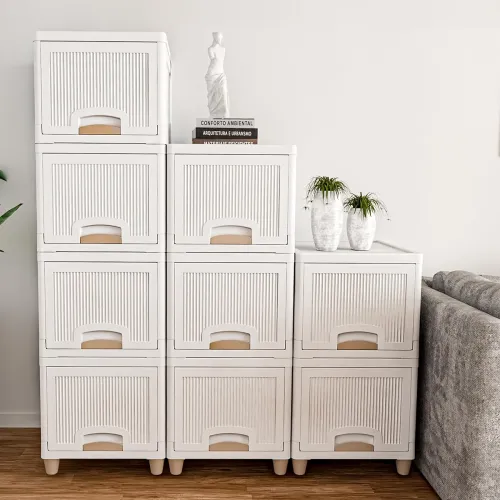 Image of TEX-RO Plastic Wardrobe For Clothes : Versatile Plastic Cupboard For Storage