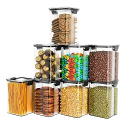 TEX-RO Air Tight Containers For Kitchen Storage Box/BPA Free Storage Containers For Kitchen/Containers For Kitchen Storage Set/Kitchen Accessories Items For Home (1100 Ml Set Of 8) Transpare...