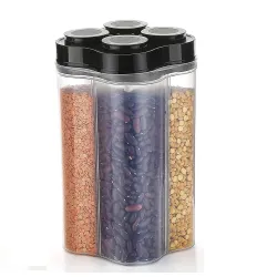 TEX-RO 4 Section Container Jar container kitchen accessories items, kitchen organizer & Containers, Kitchen Storage Box 