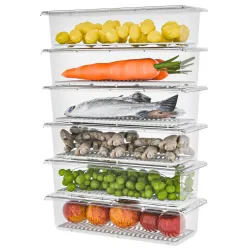 TEX-RO 6 Fridge Storage Boxes Fridge Organizer