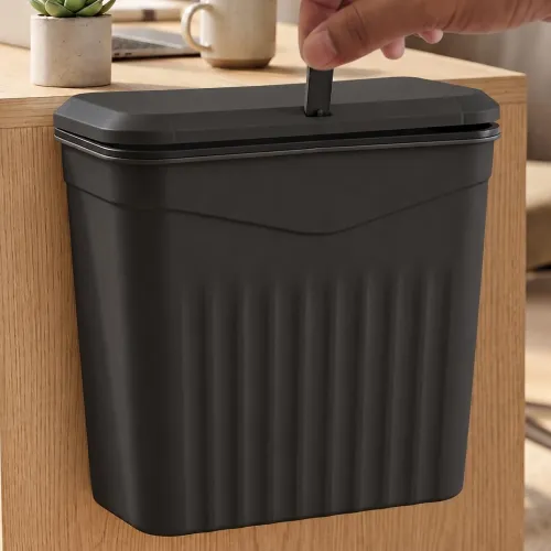 Image of TEX-RO Hanging Dustbin for Kitchen with Lid