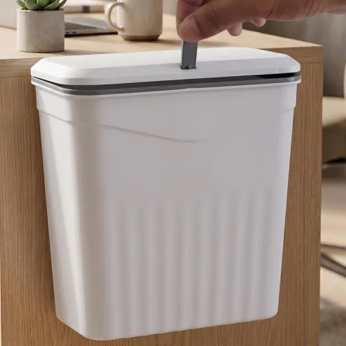 Image of TEX-RO Hanging Dustbin for Kitchen with Lid, 9L 