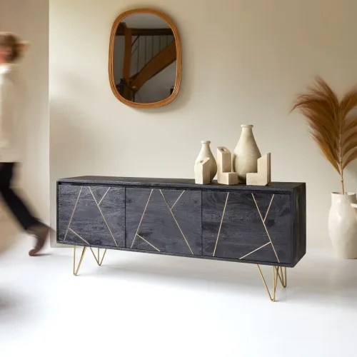 Image of The Attic Clapham TV Cabinet Solid Wood Sideboard TV Cabinet for Living Room