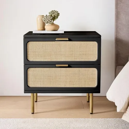 Image of The Attic Lisbon Bedside Table (Black Matte)
