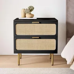 The Attic Lisbon Bedside Table (Black Matte)