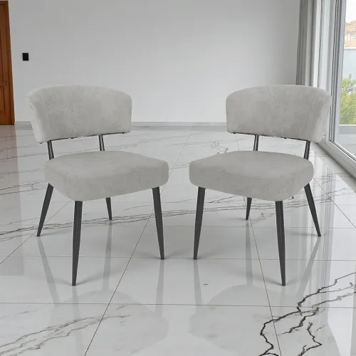 Image of The Attic Noventa Dining Chair with Metal Legs – Modern Padded Accent Chair for Dining Set of 2 Chair, Office & Living S