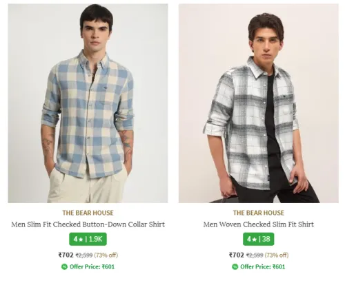 Image of THE BEAR HOUSE Men Collar Shirt Starting @ ₹702