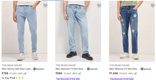 Image of The Bear House Men Jeans Minimum 60% Discount