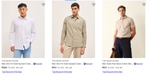 Image of THE BEAR HOUSE Men's Shirt at minimum 76% Discount