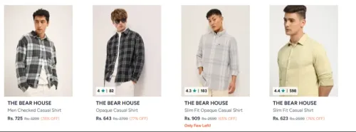 Image of THE BEAR HOUSE Men's Shirt's Upto 80% OFF