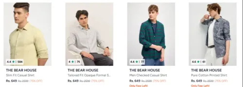 Image of The Bear House Men Shirts up to 75% Discount