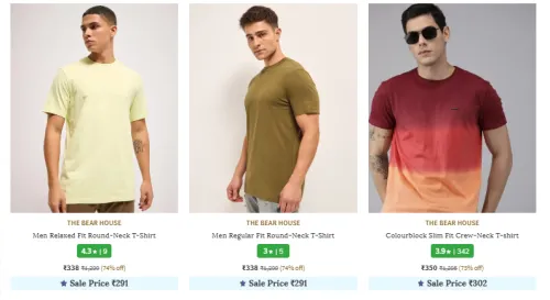 Image of The Bear House Men Tshirt Starting @ ₹338