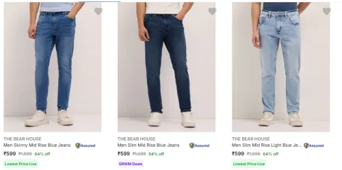 Image of The Bear House Men's Jeans up to 64% Discount