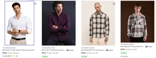 Image of The Bear House Men's Shirts Upto 75% Discount 