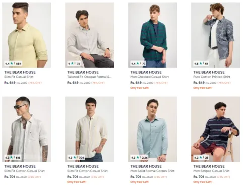 Image of The Bear House Men's shirts up to 75% Discount