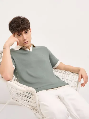 Image of THE BEAR HOUSE Men’s Solid Cotton Polo T-Shirt