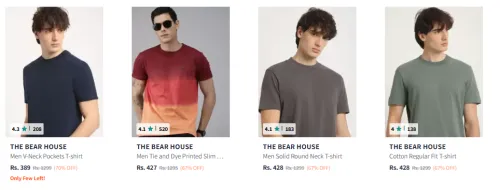 Image of The Bear House Men's T-shirts starting @ ₹389