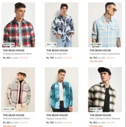 The Bear House Mens Shirts at minimum 72% Discount