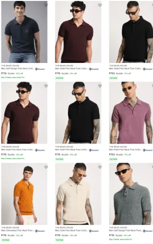 Image of The Bear House Men's T-shirts Up to 72% Discount