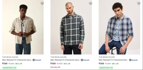 Image of The Bear House Men's Shirts at Minimum 65% Discount