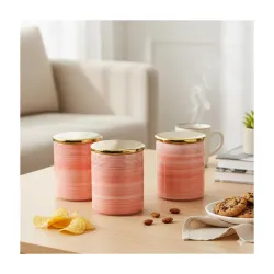 The Better Home Ceramic Jars for Kitchen storage |jars Storage with Bamboo Lids
