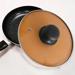 The Better Home Pot Lids (18 cm) | Glass Lid For Utensils With Steel Rim | Universal Cooking cover For Utensils, Kadai &