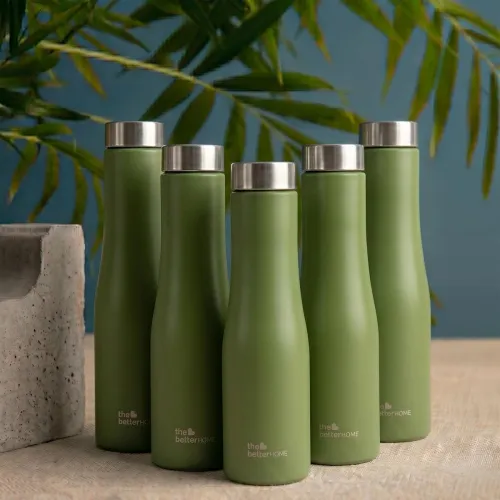 Image of The Better Home Stainless Steel Water Bottle 1 Litre Pack of 5