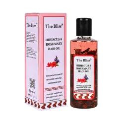The Bliss Hibiscus & Rosemary Hair Oil Enriched With Organic ingredients - Promotes Hair Growth, Reduces Hair Fall 
