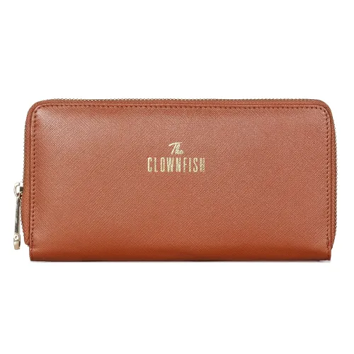 Image of The Clownfish Monalisa Collection Genuine Leather Womens Wallet Clutch Ladies