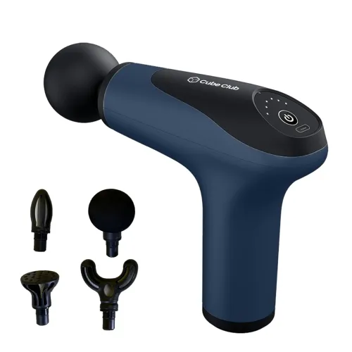 Image of The Cube Club PulseTherapy Pro Massage Gun with 4 Soft Massage Heads Portable Full Body Pain Stress Relief 
