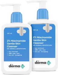 The Derma Co 2% Niacinamide Gentle Skin Cleanser-Sensitive,Oily & Combination Skin| Pack of 2 Face Wash (250 ml)