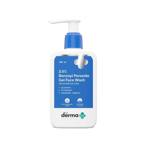 Image of The Derma Co . 2.5% Benzoyl Peroxide Gel Face Wash 100 Ml