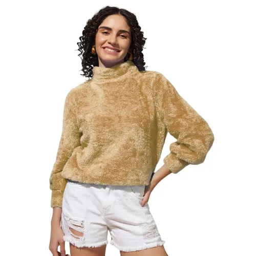Image of THE DRY STATE Women's Fur Pull Over With High Neck