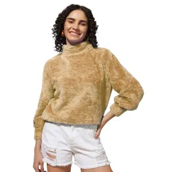 THE DRY STATE Womens Fur Pull Over With High Neck