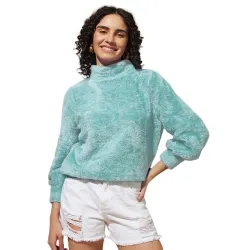 THE DRY STATE Women's Fur Pull Over With High Neck