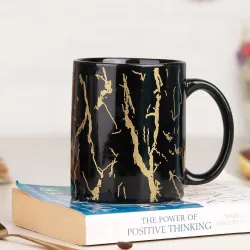 The Earth Store Black Copper Pipe Ceramic Mugs to Gift to Best Friend, Tea Mugs