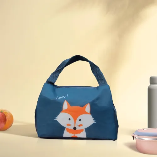 Image of The Earth Store Blue Fox Insulated Lunch Bag for Office, Travel Tiffin Bag 