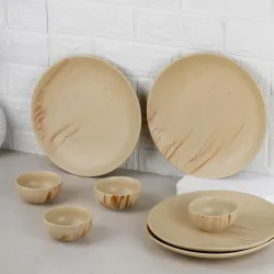 The Earth Store Ivory Italian Ceramic Dinner Set 8 Pieces Serving for 4