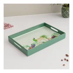 The Earth Store Tropical Animal 11 x 15 Inch Rectangular Wooden Tray Set of 1
