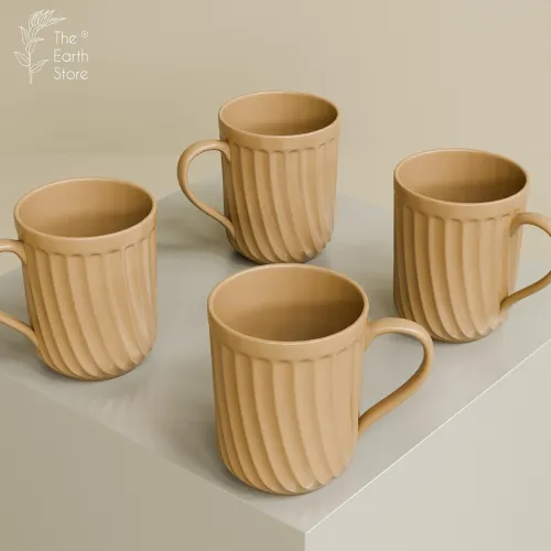 Image of The Earth Store Caramel Coffee Mug Set, 4 Pcs (350ml)