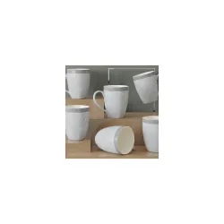 The Earth Store Grey Fizz Ceramic Mugs (Set of 6)