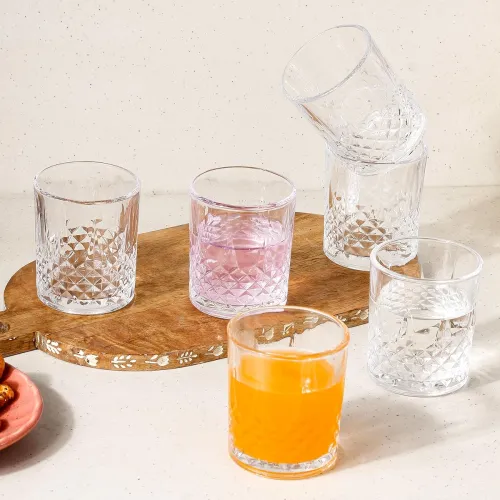 Image of The Earth Store Hobnail Juice Glass Set, 6 Pcs (210ml)