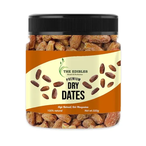 Image of THE EDIBLES Yellow Dry Dates 500 gm | Sukha Khajoor | Pila Chhuara | Yellow Dry Dates | Sukha Khajoor| Pila Chuara [Jar 