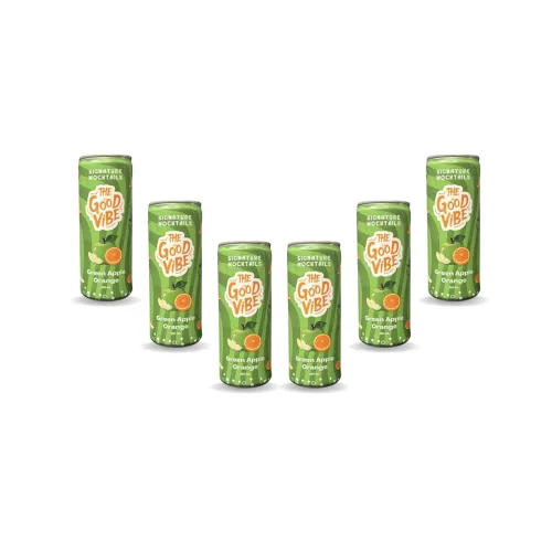 Image of The Good Vibe Green Apple Orange Signature Mocktail (Pack Of 6)