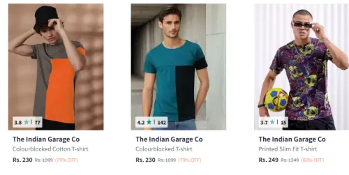 Image of The Indian Garage Clothing men T shirt Up to 80% Discount 