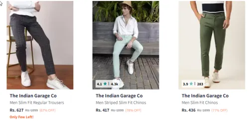 Image of The Indian Garage Clothing men TrouserUp to 80% Discount 