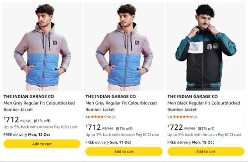 Image of THE INDIAN GARAGE CO Jackets at minimum 80% Discount
