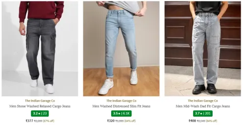 Image of The Indian Garage Co Jeans at minimum 82% Discount