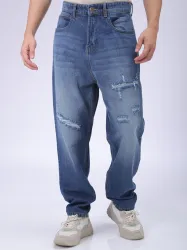 The Indian Garage Co. Loose Fit Men Blue Jeans